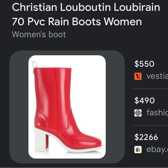 Boots red bottoms PVC Rain boots - Picture 2 of 2